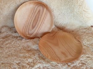 Lot de 2 assiettes en frêne-olivier