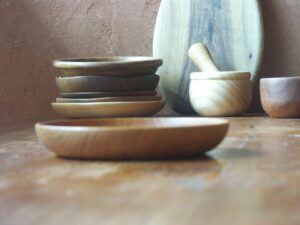 Assiette en cerisier
