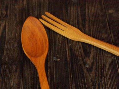 Grands couverts à salade en Cerisier – Image 3