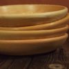 4 assiette mi-creuses en frêne – Image 3