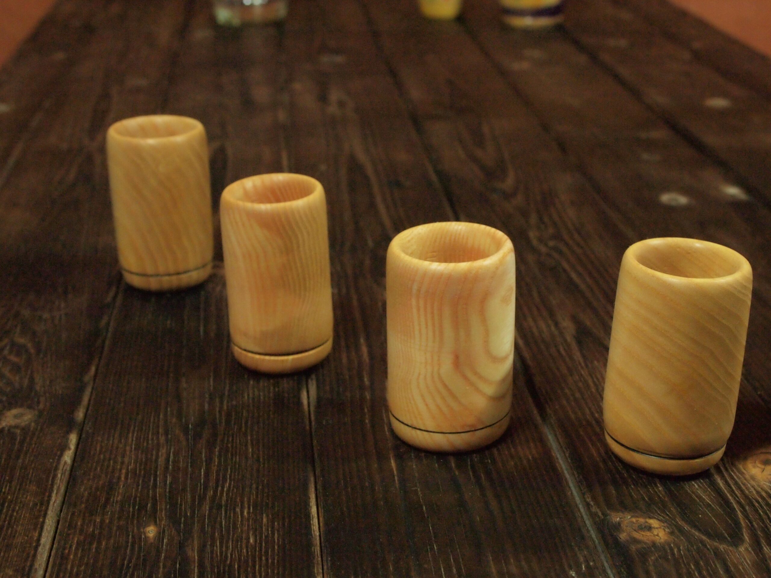 6 verres à vodka en frêne – Image 3