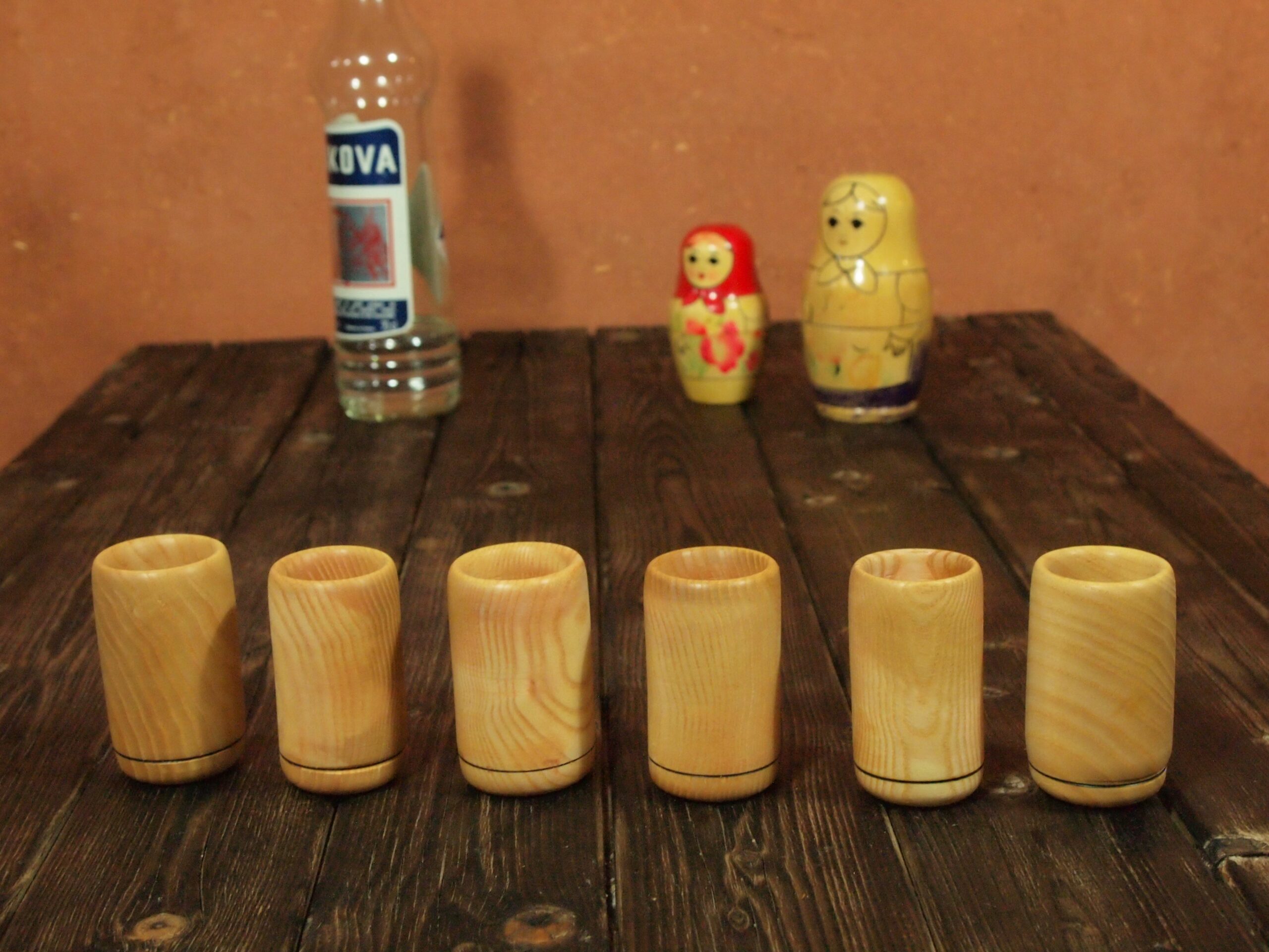 6 verres à vodka en frêne – Image 4