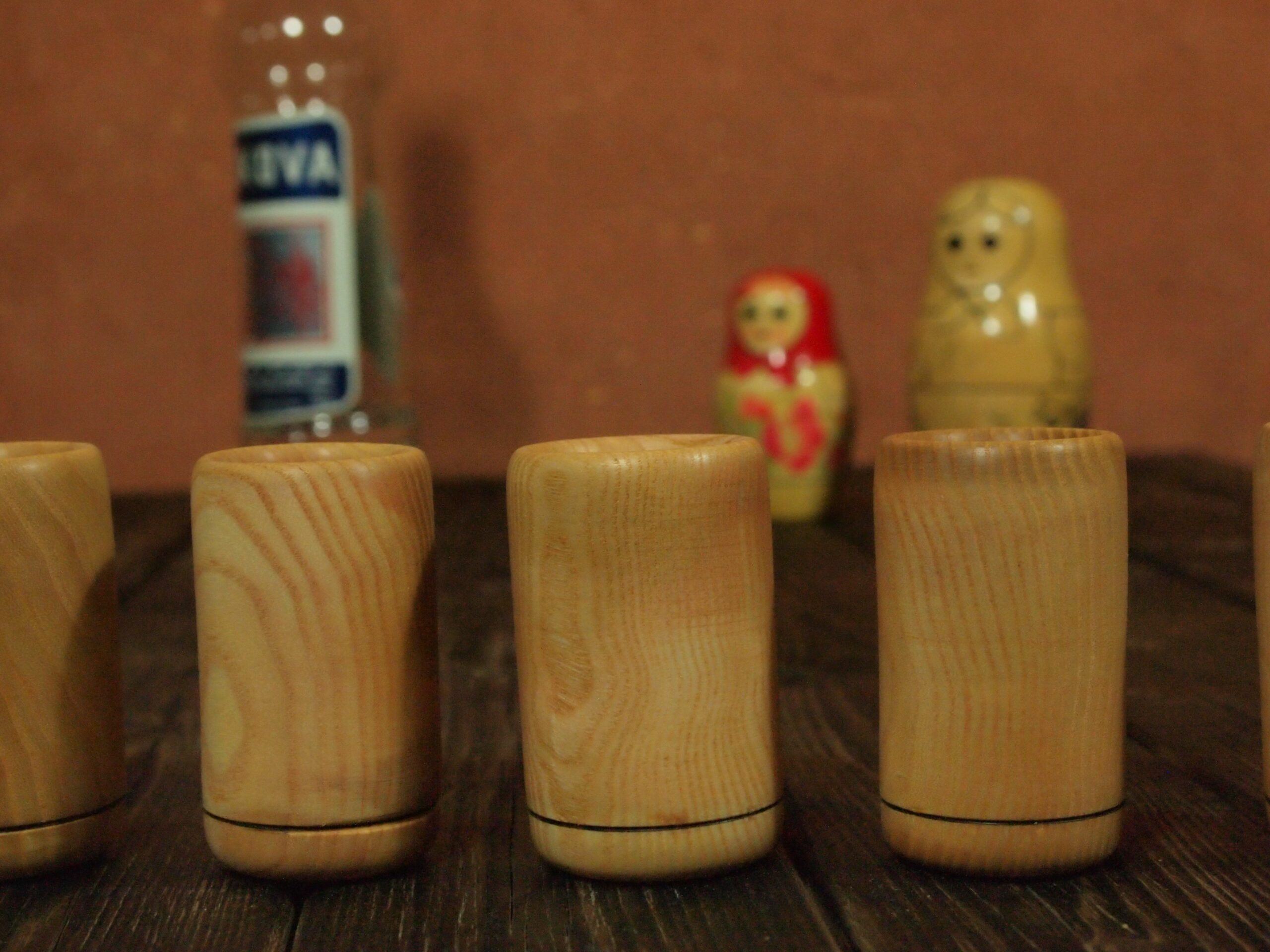 6 verres à vodka en frêne – Image 2