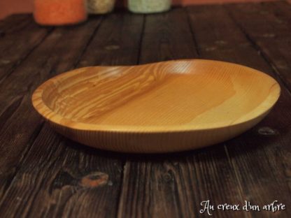Assiette mi-creuse en frêne olivier – Image 3
