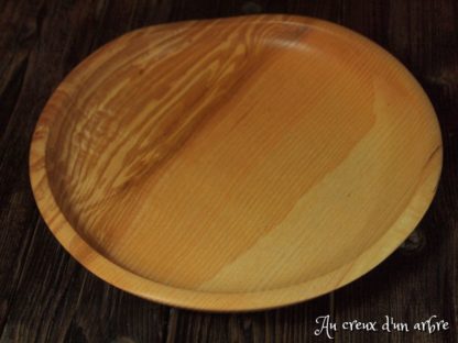 Assiette mi-creuse en frêne olivier – Image 4