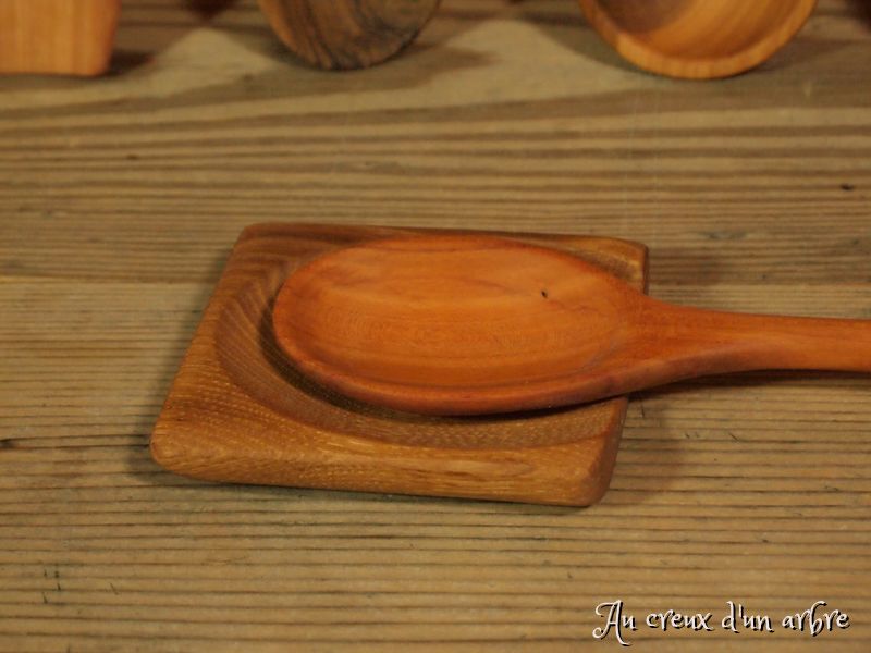 Ensemble Ustensiles De Cuisine En Bois D'acacia 7 Pièces - Avec Support Et Repose-cuillère - Spatule, Cuillère, Louche... - Sain Et Résistant à La Chaleur
