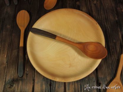 Cuillère en bois pour manger (adulte) en merisier oxydé