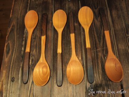 Cuillère en bois pour manger (adulte) en merisier oxydé – Image 4