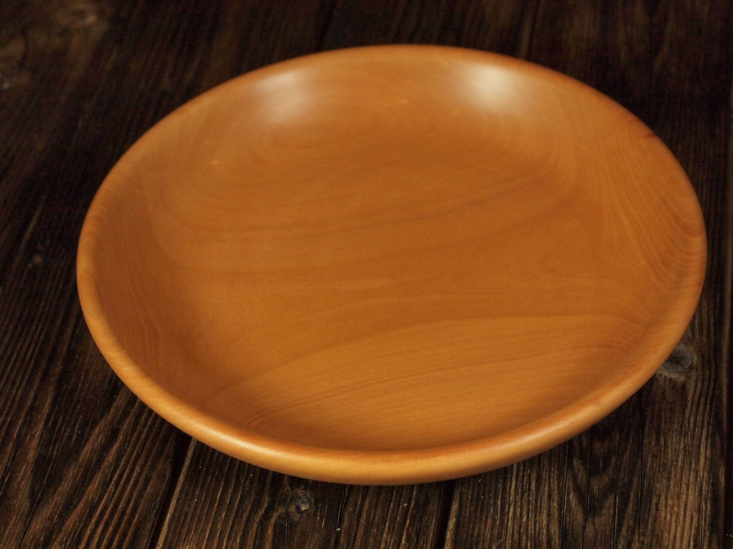 Assiette mi-creuse en poirier – Image 3