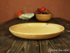 Assiette mi-creuse en frêne 2ème choix 508