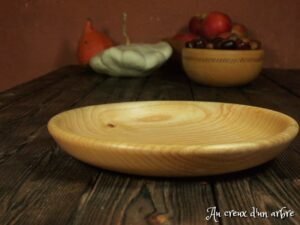 Assiette mi-creuse en frêne 2ème choix 509