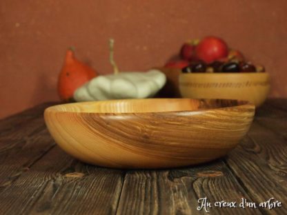 Assiette creuse en frêne-olivier