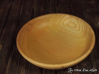 Assiette creuse en frêne-olivier