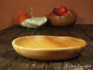Assiette mi-creuse en frêne-olivier 511