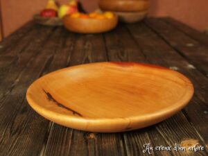 Assiette mi-creuse en poirier 2ème choix 454