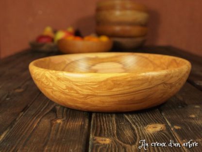 Assiette creuse en frêne-olivier