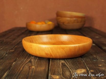 Assiette mi-creuse en poirier – Image 3