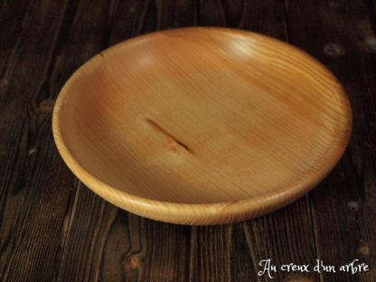 Assiette mi-creuse en frêne