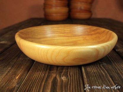 Assiette creuse en frêne-olivier