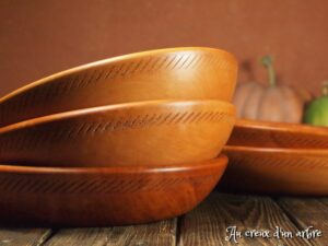 Assiettes creuses en poirier 55