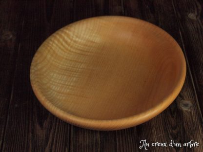 Assiette mi-creuse en frêne ondé – Image 5