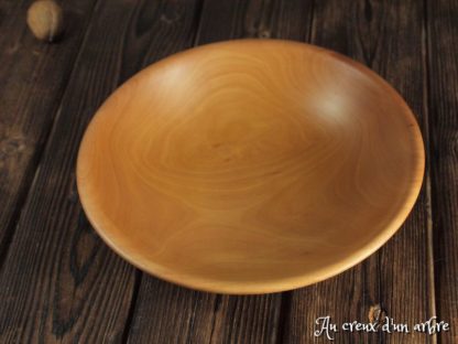 Assiette creuse en poirier