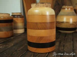Pot en bois de érable merisier wengé