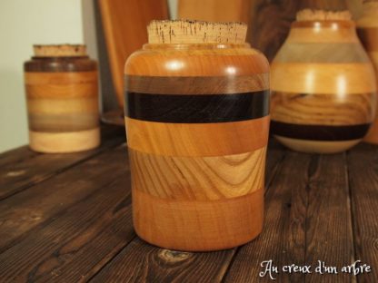Pot en bois de châtaignier merisier noyer