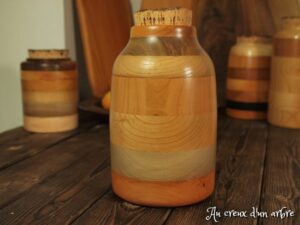 Pot en bois de merisier noyer châtaignier