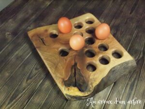 Organisoeuf en noyer - 15 oeufs