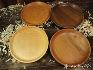 4 assiettes de 4 essences