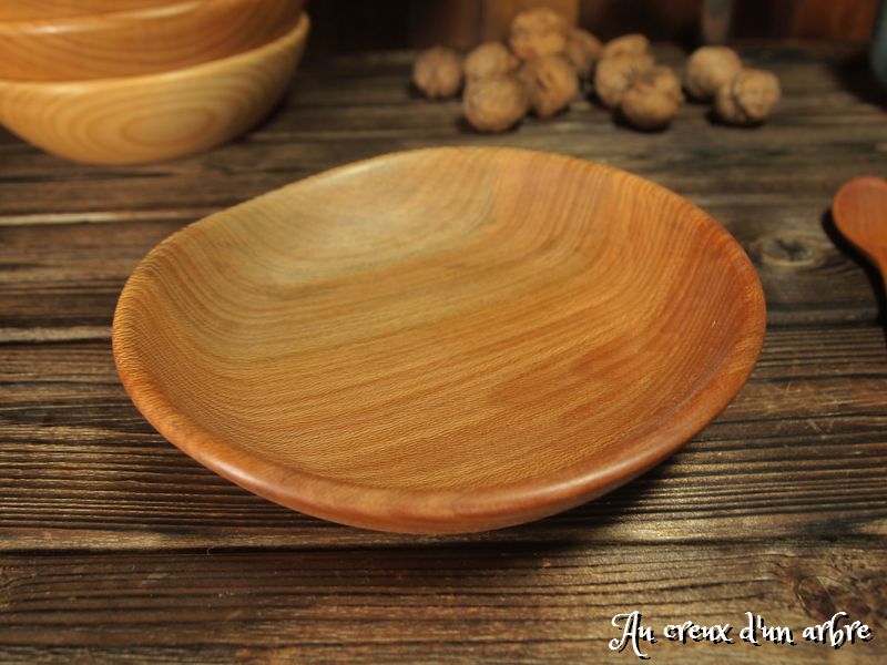 Assiette mi-creuse en platane – Image 2