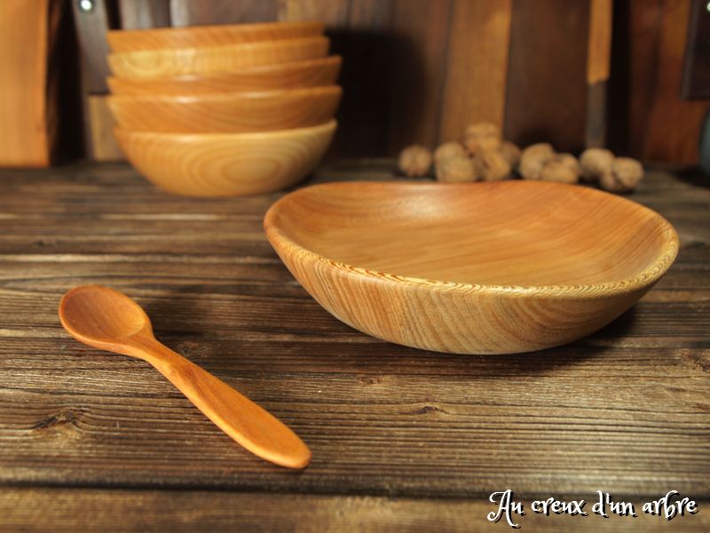 Assiette mi-creuse en platane – Image 5