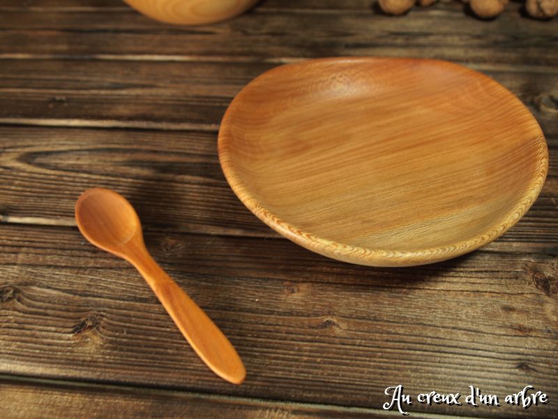 Assiette mi-creuse en platane – Image 6