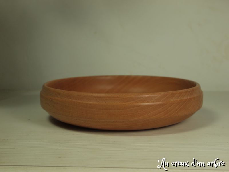 Assiette mi-creuse en hêtre – Image 3