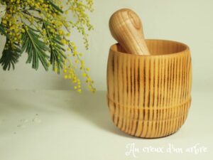 Mortier pilon en frêne