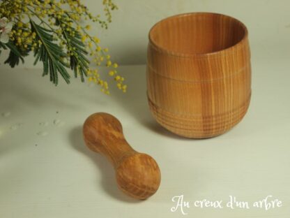 Mortier pilon en frêne-olivier – Image 4
