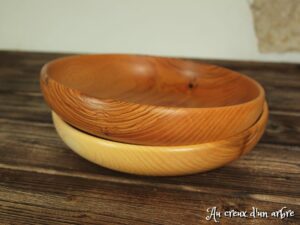 Lot de 2 assiettes creuse en frêne-olivier (2ème choix) 121