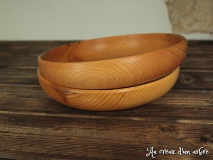 Lot de 2 assiettes creuse en frêne-olivier (2ème choix) – Image 2