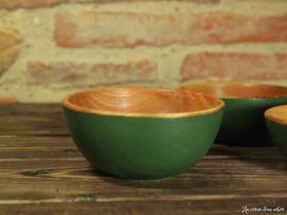 Lot de 3 bols en frêne vert fougère – Image 5