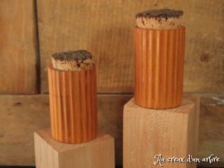 Boite canelée en merisier