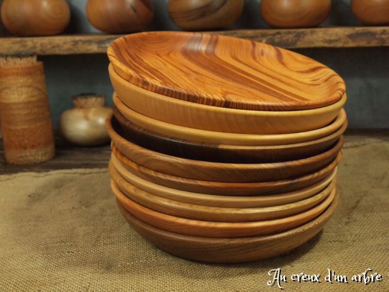 Lot de 10 assiettes, 10 (!!!) essences de bois – Image 2
