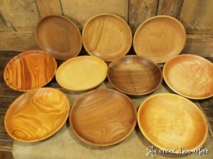 Lot de 10 assiettes, 10 (!!!) essences de bois 103