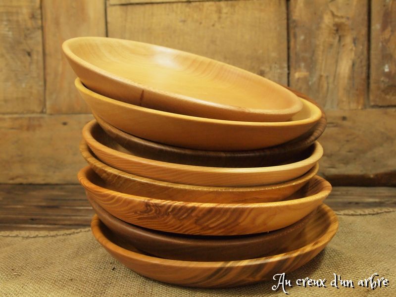 Lot de 8 assiettes, 8 essences de bois – Image 3