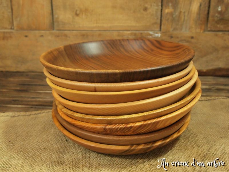 Lot de 8 assiettes, 8 essences de bois – Image 2