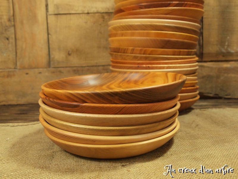 Lot de 6 assiettes, 6 essences de bois – Image 2