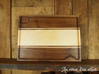 Planche à découper ”montagne” en noyer et érable