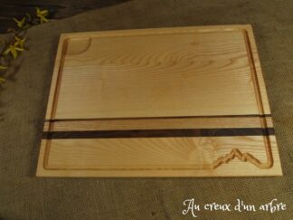 Planche à découper “montagne” en noyer et frêne