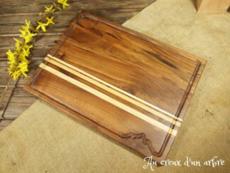 Planche à découper “montagne” en noyer et frêne