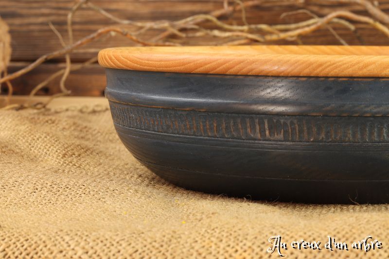 Assiette creuse peinte en frêne – Image 2